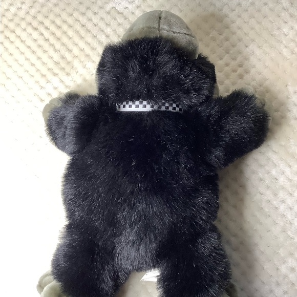 Animal Adventure Inc Plush Black Grey Gorilla with Checkered Bow Stuffed Animal - Picture 13 of 15